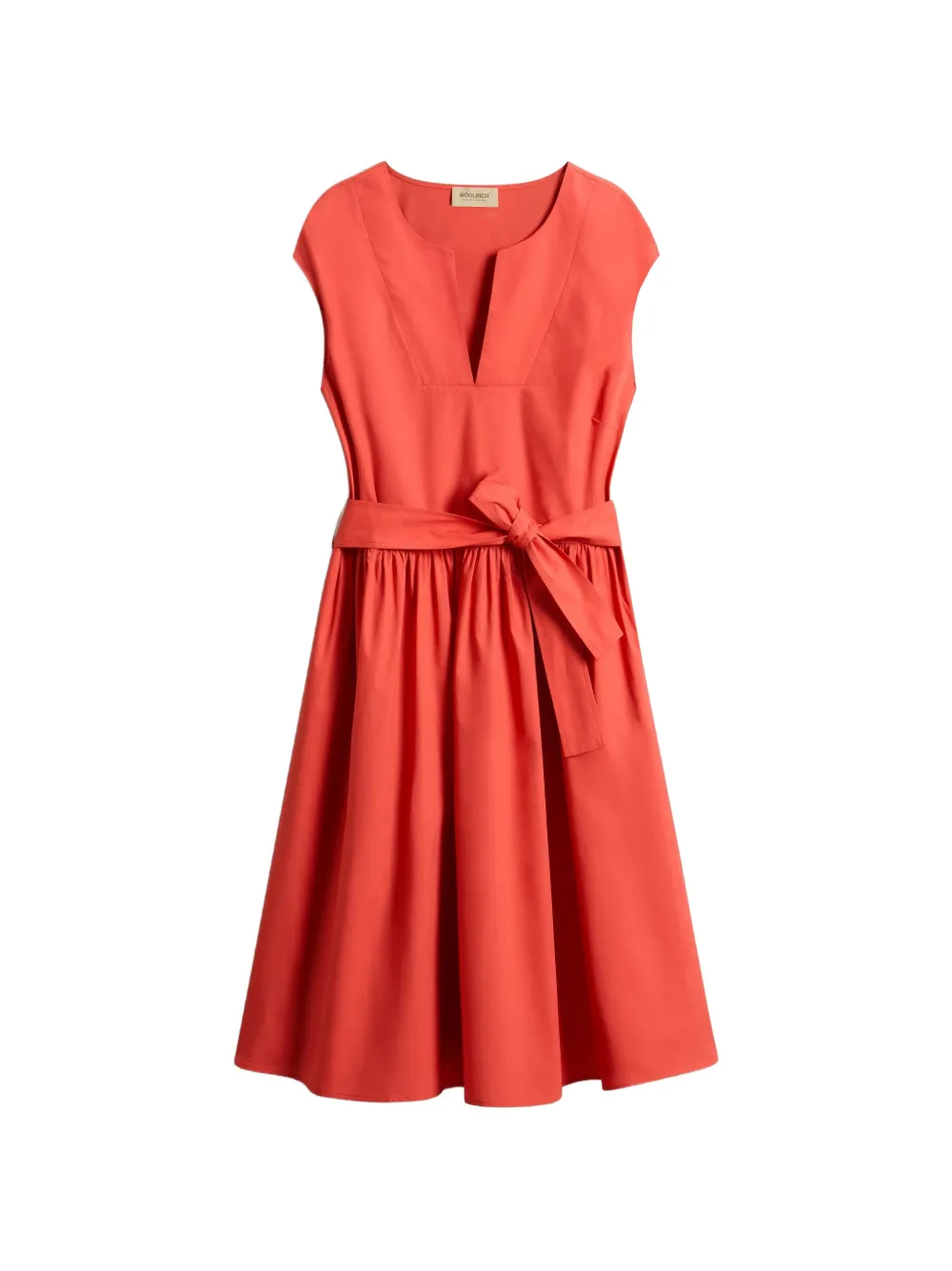 Woolrich belted cotton-poplin dress - Rosso