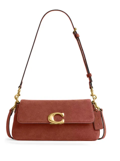 Coach bolsa de hombro con placa del logo