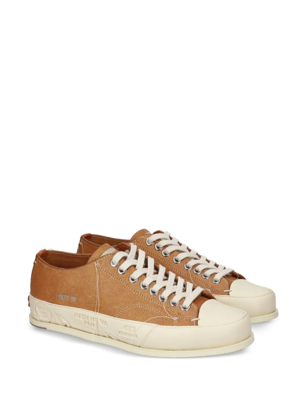 Premiata contrast-stitched loose-thread sneakers Bruin