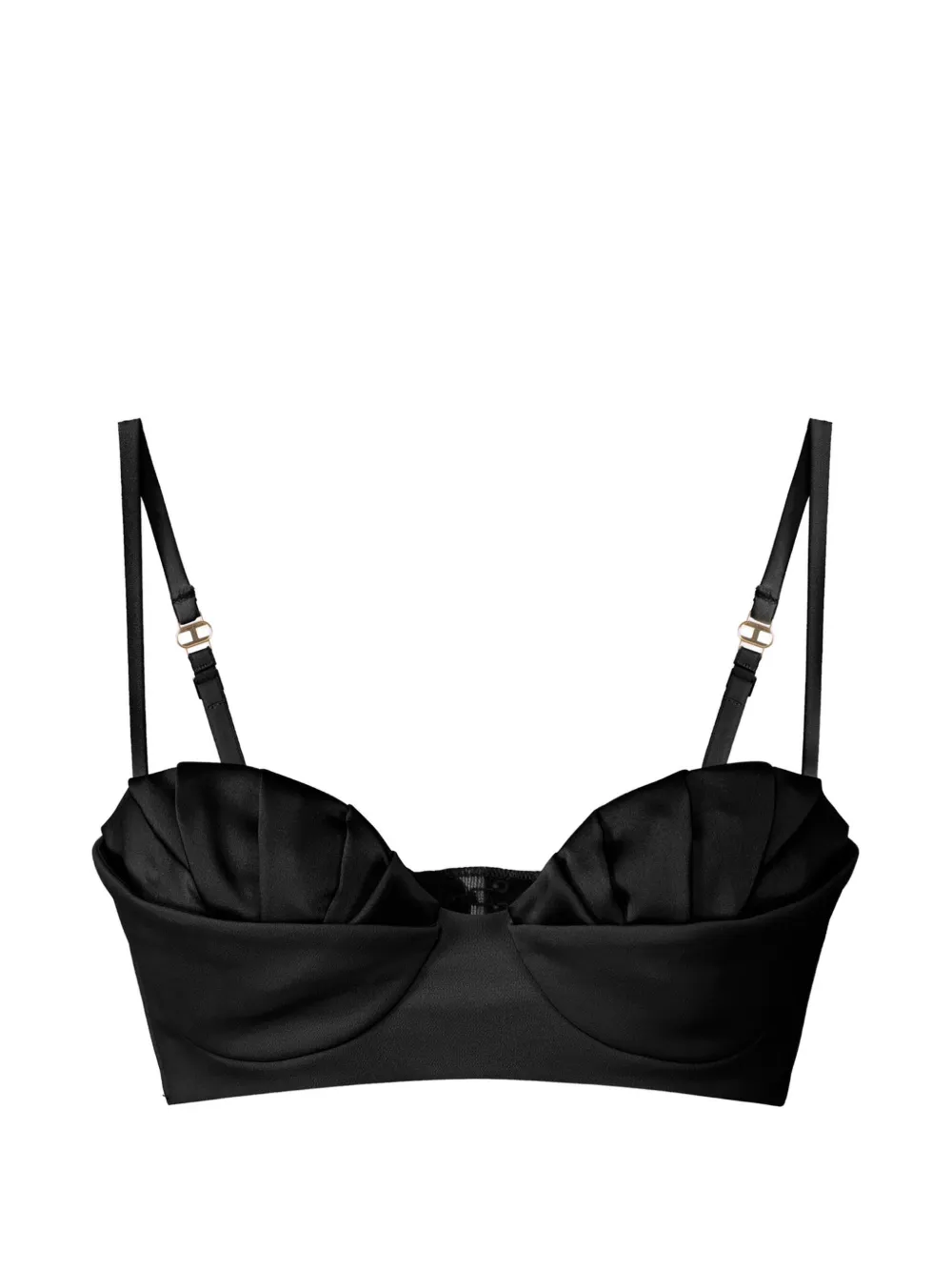Elisabetta Franchi pleated crepe bra - Nero