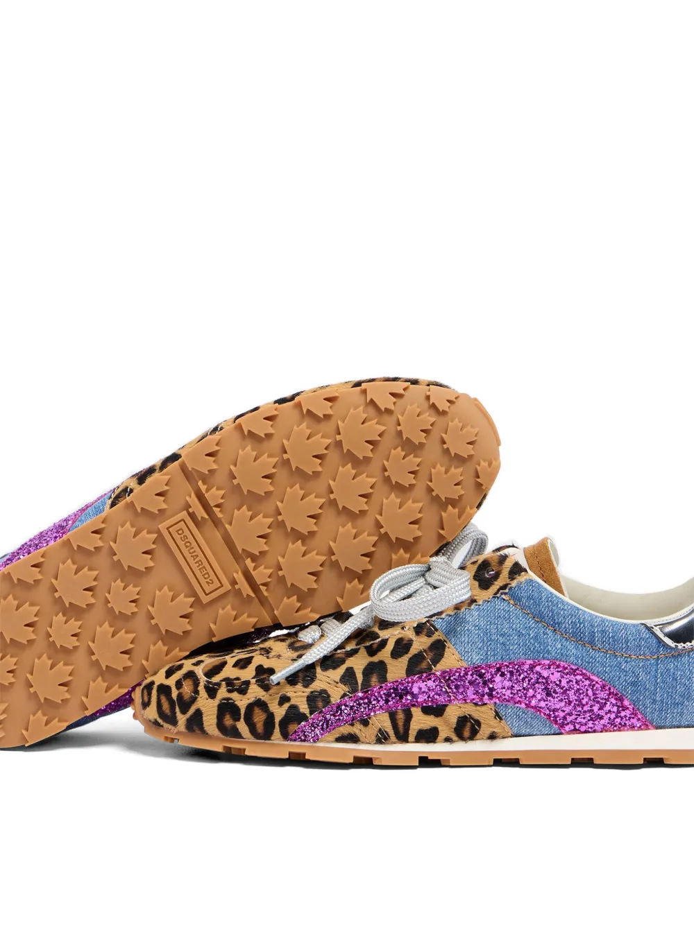 DSQUARED2 Wild2 sneakers met luipaardprint Beige