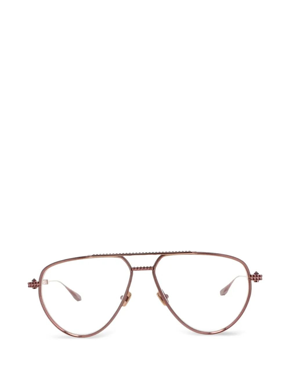 VALENTINO GARAVANI EYEWEAR Rockstud pilot-frame glasses - Rosa