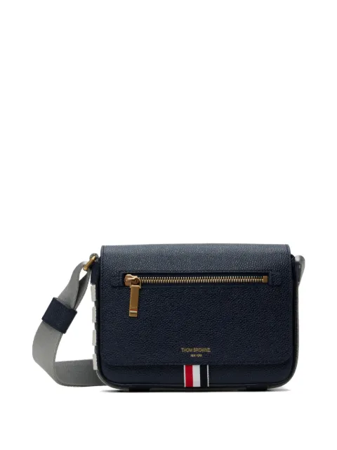 Thom Browne pebbled RWB stripe shoulder bag