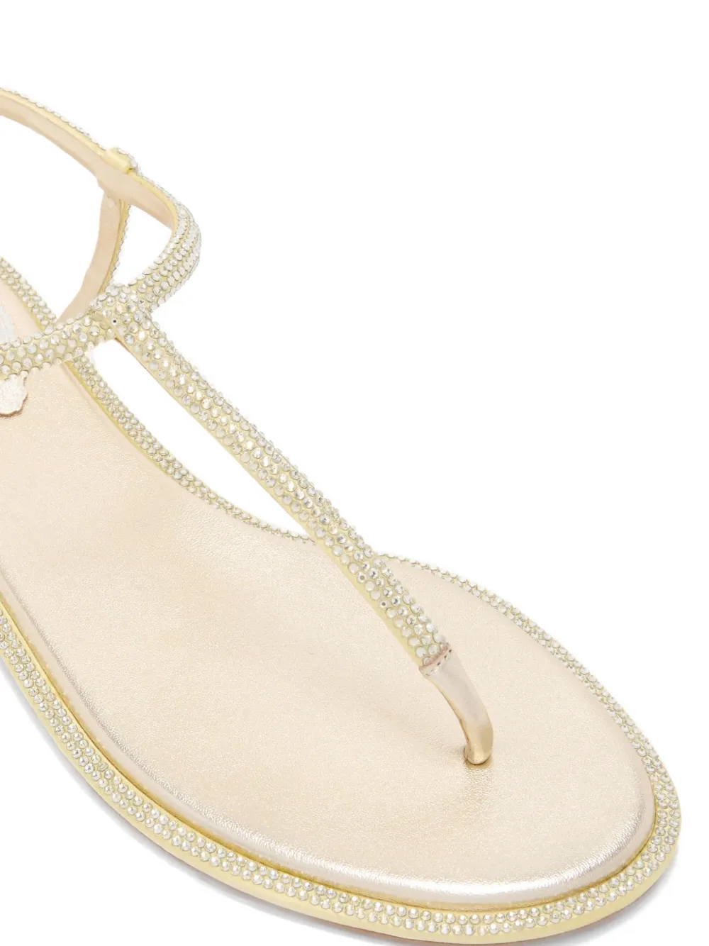 René Caovilla Diana crystal-embellished leather sandals Goud