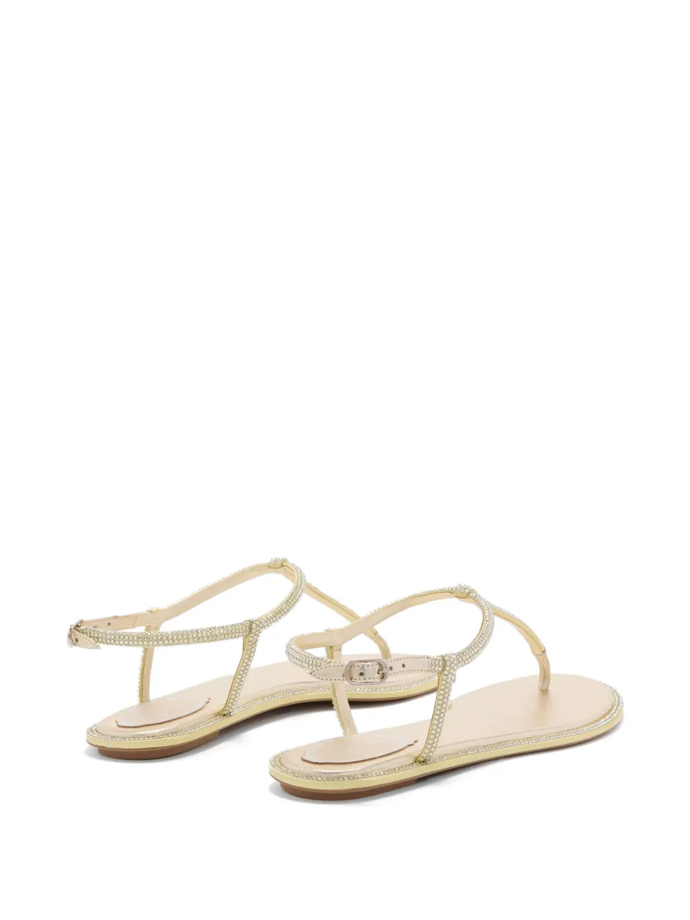René Caovilla Diana crystal-embellished leather sandals Goud