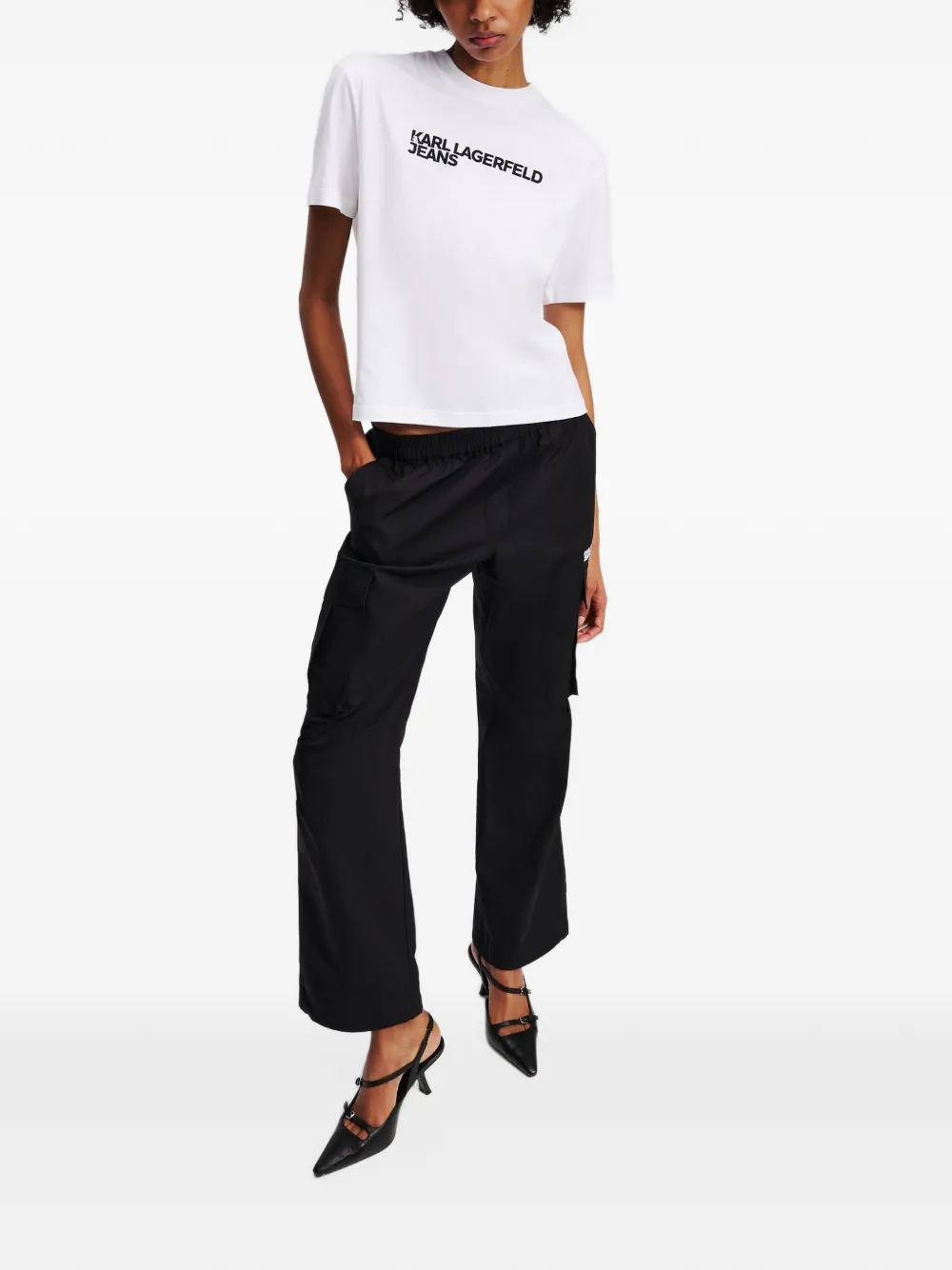 Karl Lagerfeld Jeans T-shirt met logoprint Wit