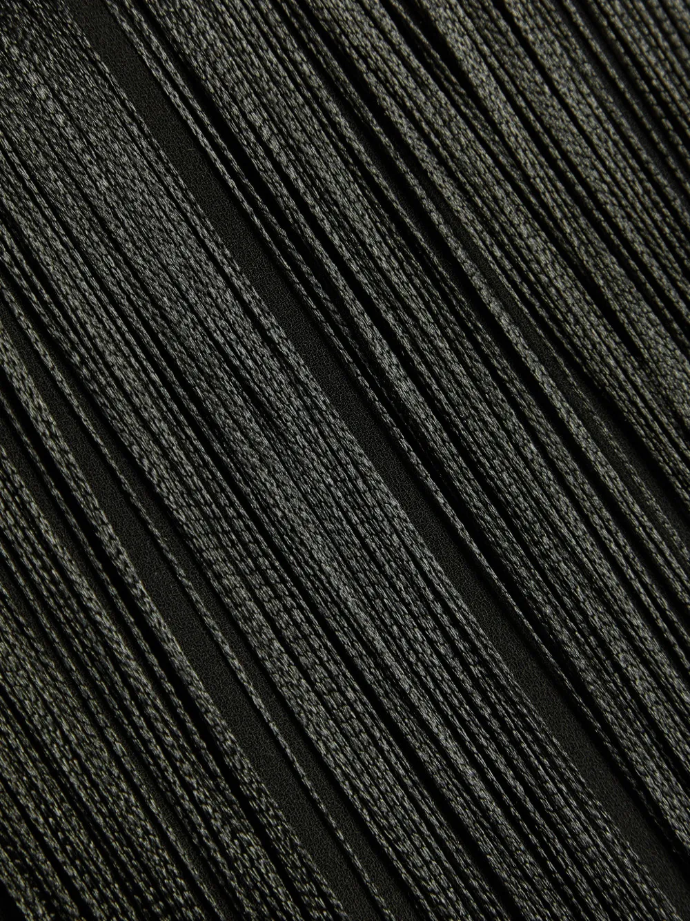 The Arrivals Asymmetrische jurk met franje detail Zwart