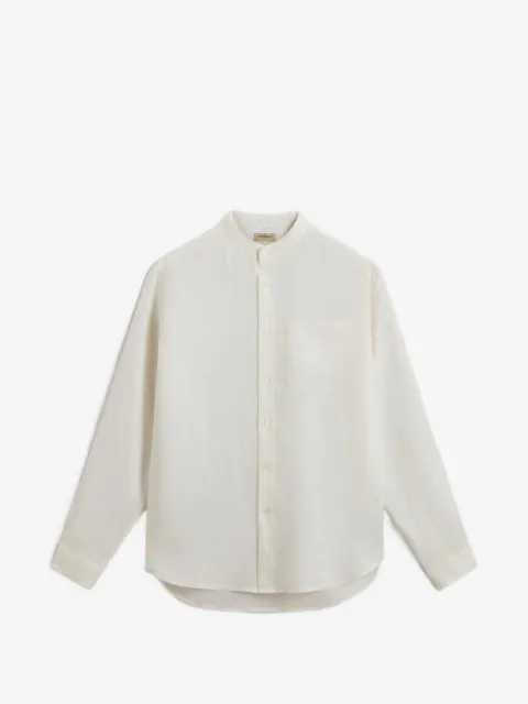 Woolrich chemise en lin à empiècement teinté