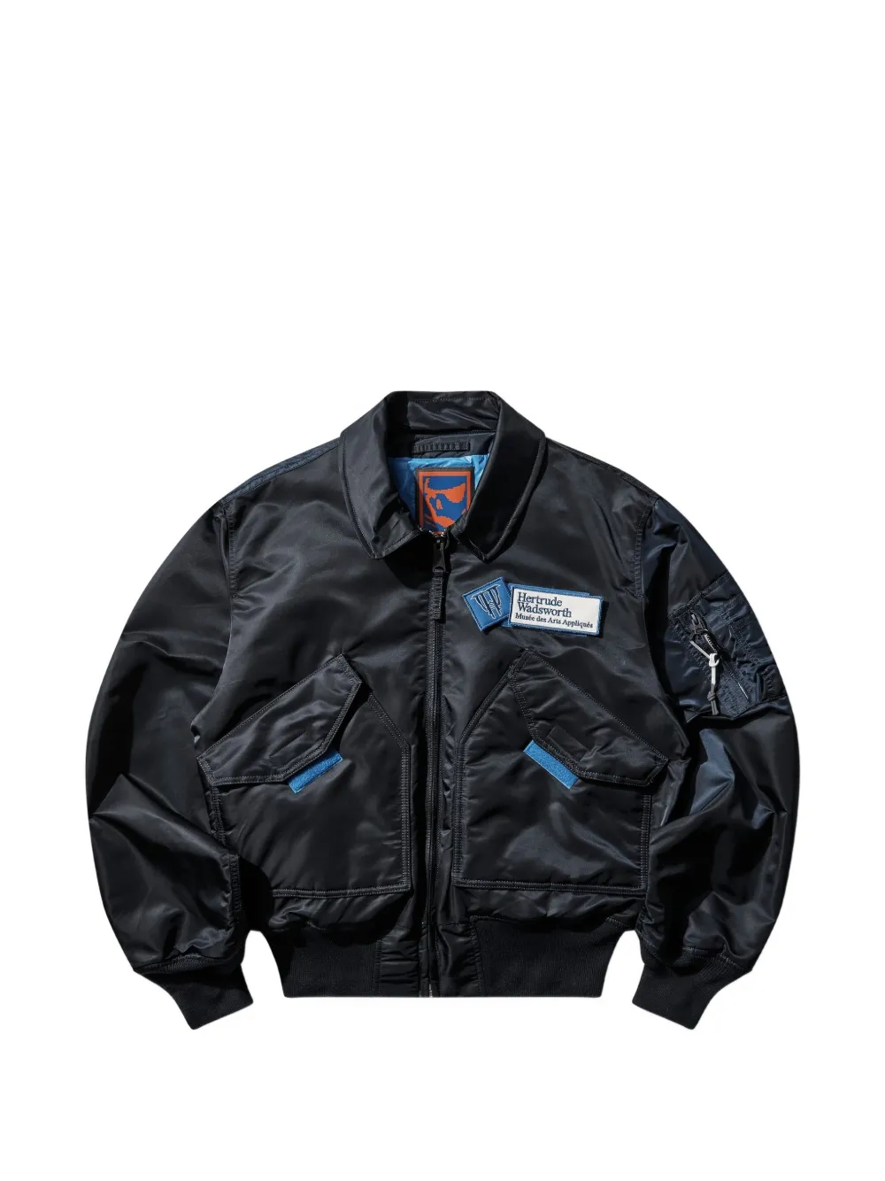 GR10K X Alpha Industries CWU-45 logo-patch bomber jacket - Blau