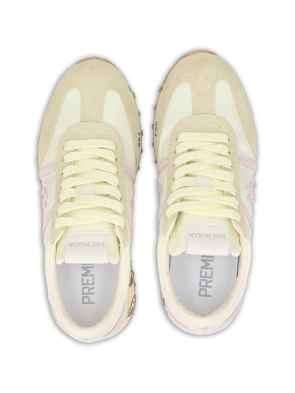 Premiata Lucyd 8141 sneakers met suède vlak Beige