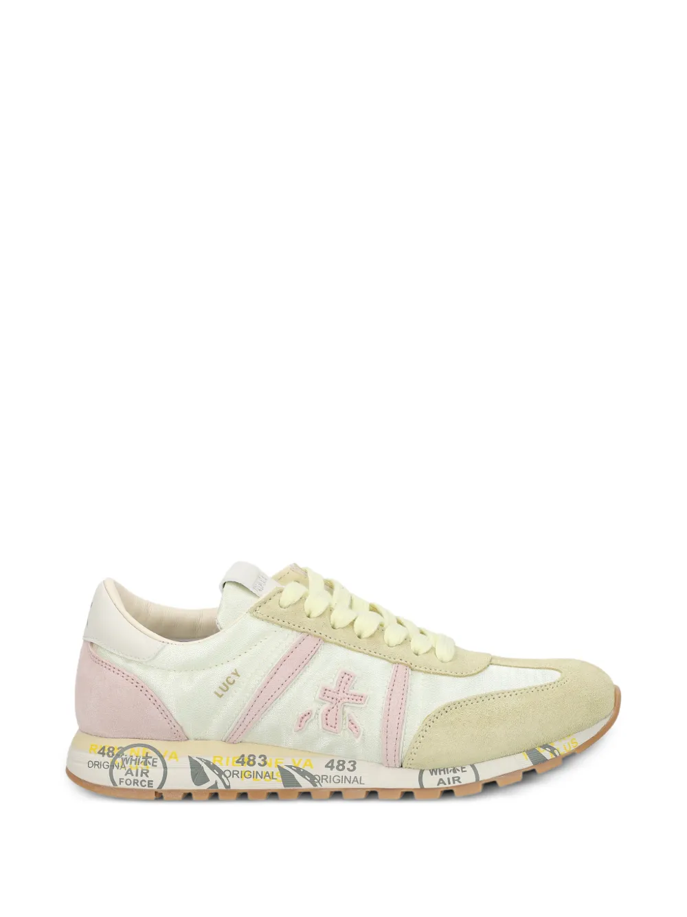 Premiata Lucyd 8141 sneakers met suède vlak Beige