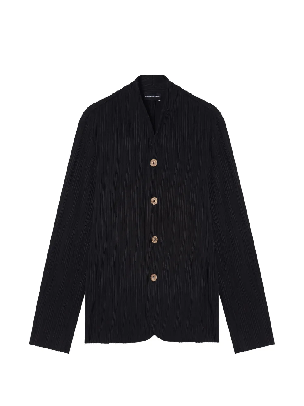 Emporio Armani textured-effect single-breasted jacket - Nero