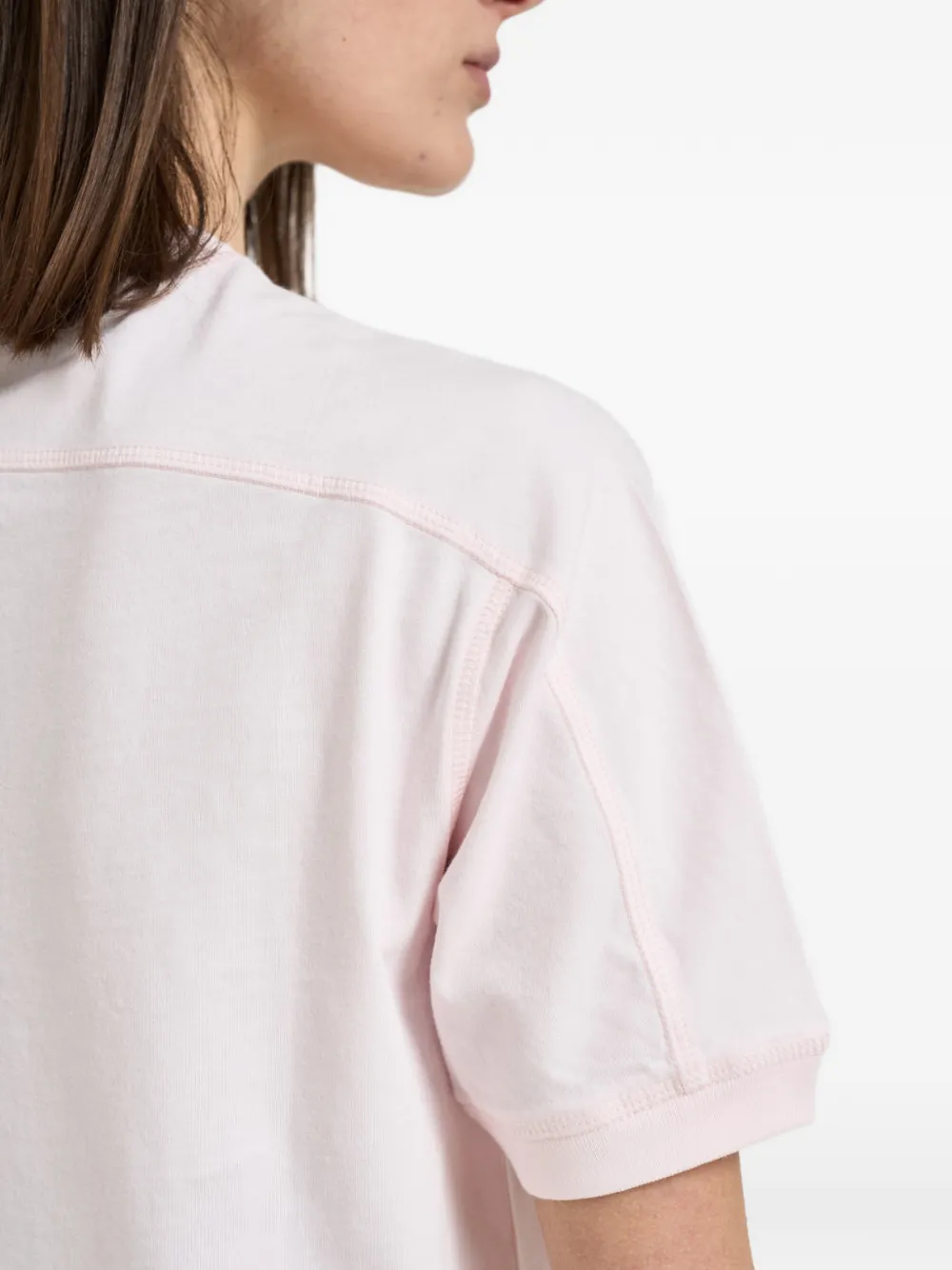 ANINE BING T-shirt met borduurwerk en logo-print Roze