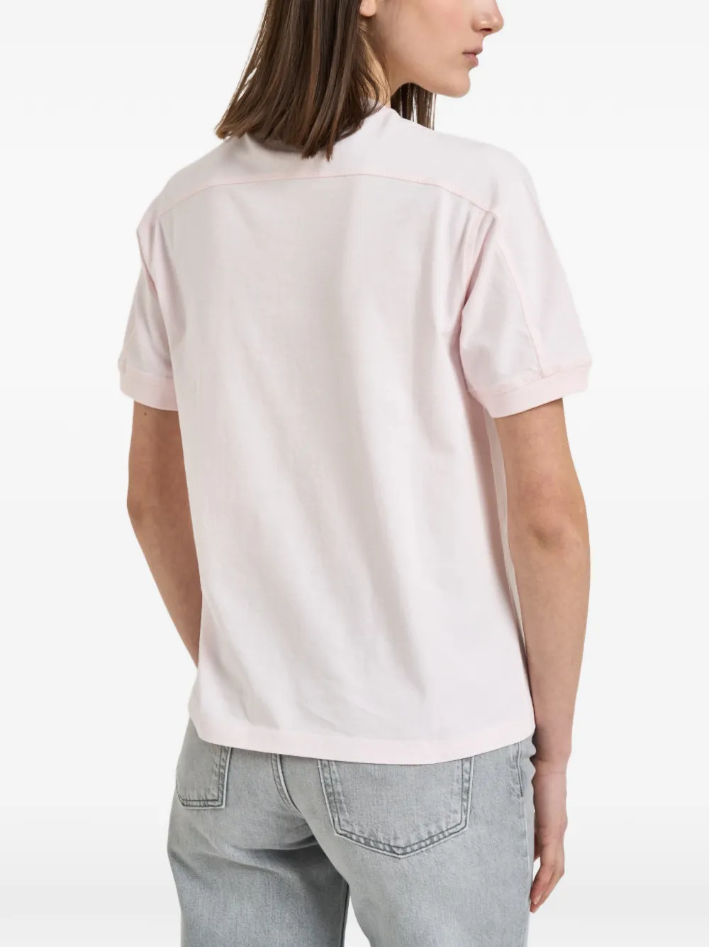 ANINE BING T-shirt met borduurwerk en logo-print Roze