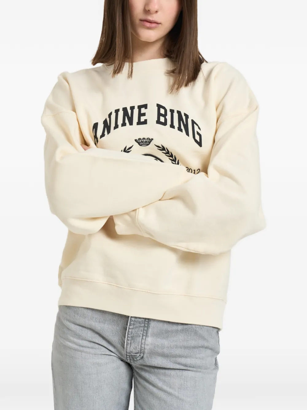 ANINE BING logo-print sweatshirt - Toni neutri