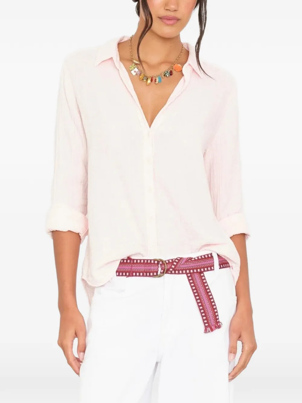 Xirena Scout blouse met gekreukt effect Roze
