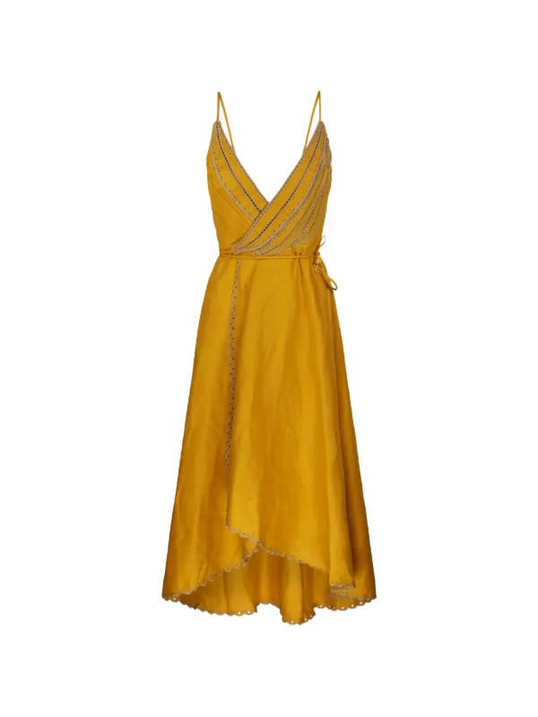 mini wrap dresses Crinkled Satin Mini Wrap Dress