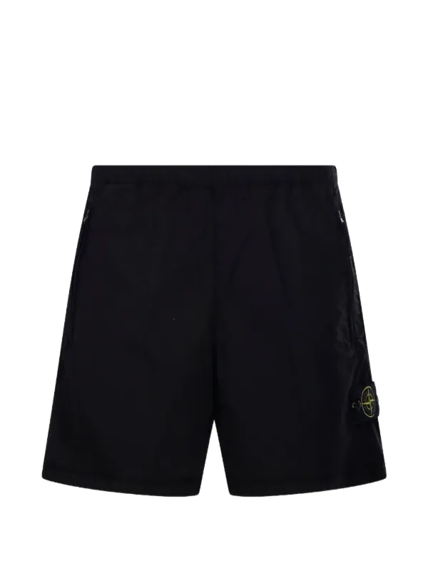 ストーンアイランド STONE  コンパスロゴ ショーツ 黒 XL Stone Island コンパスロゴ ショートパンツ | ブラック | FARFETCH JP