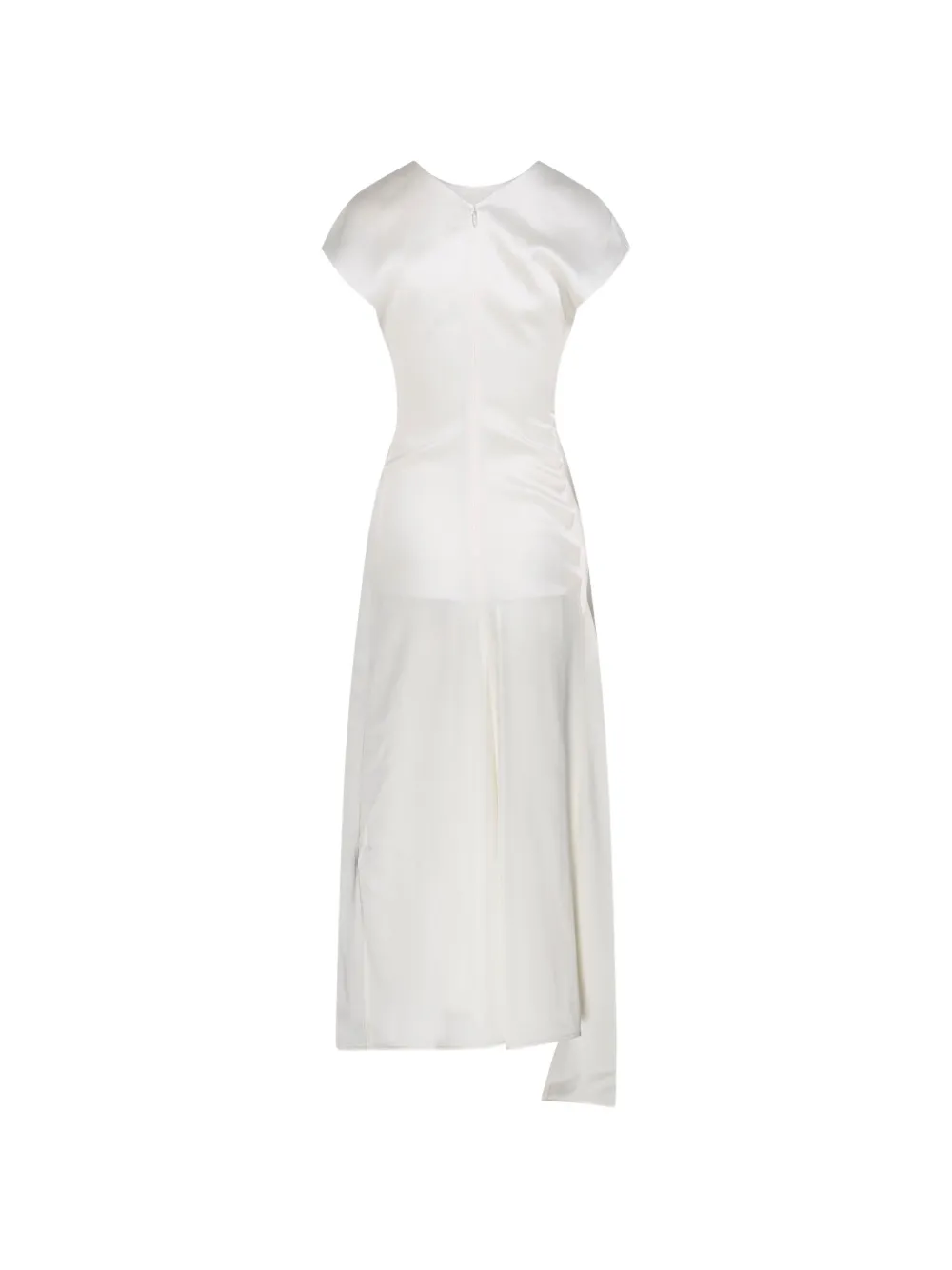 Victoria Beckham Asymmetrische jurk met gedraaid detail Beige