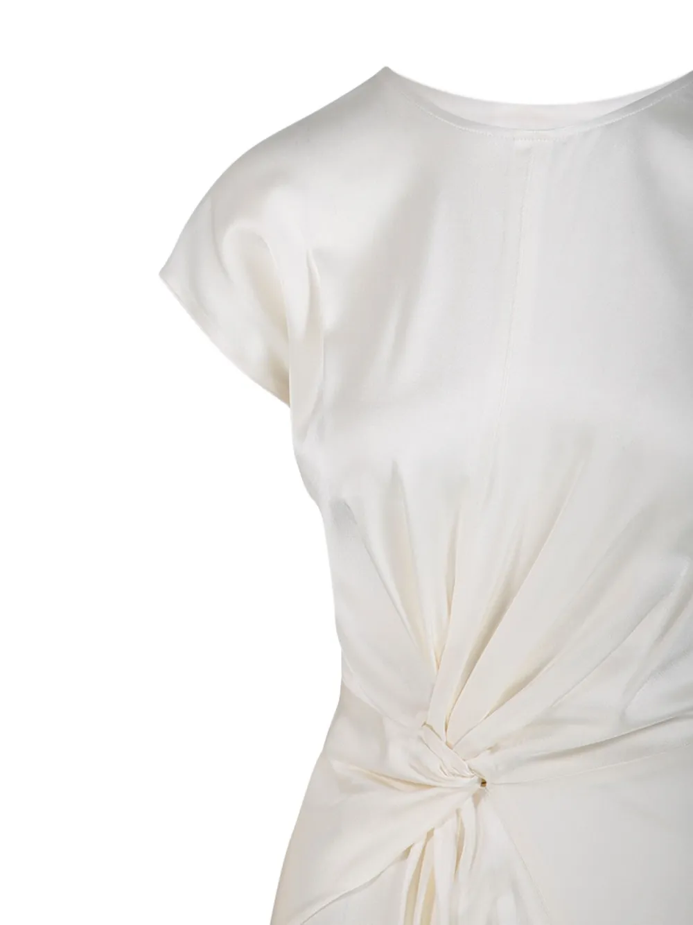 Victoria Beckham Asymmetrische jurk met gedraaid detail Beige
