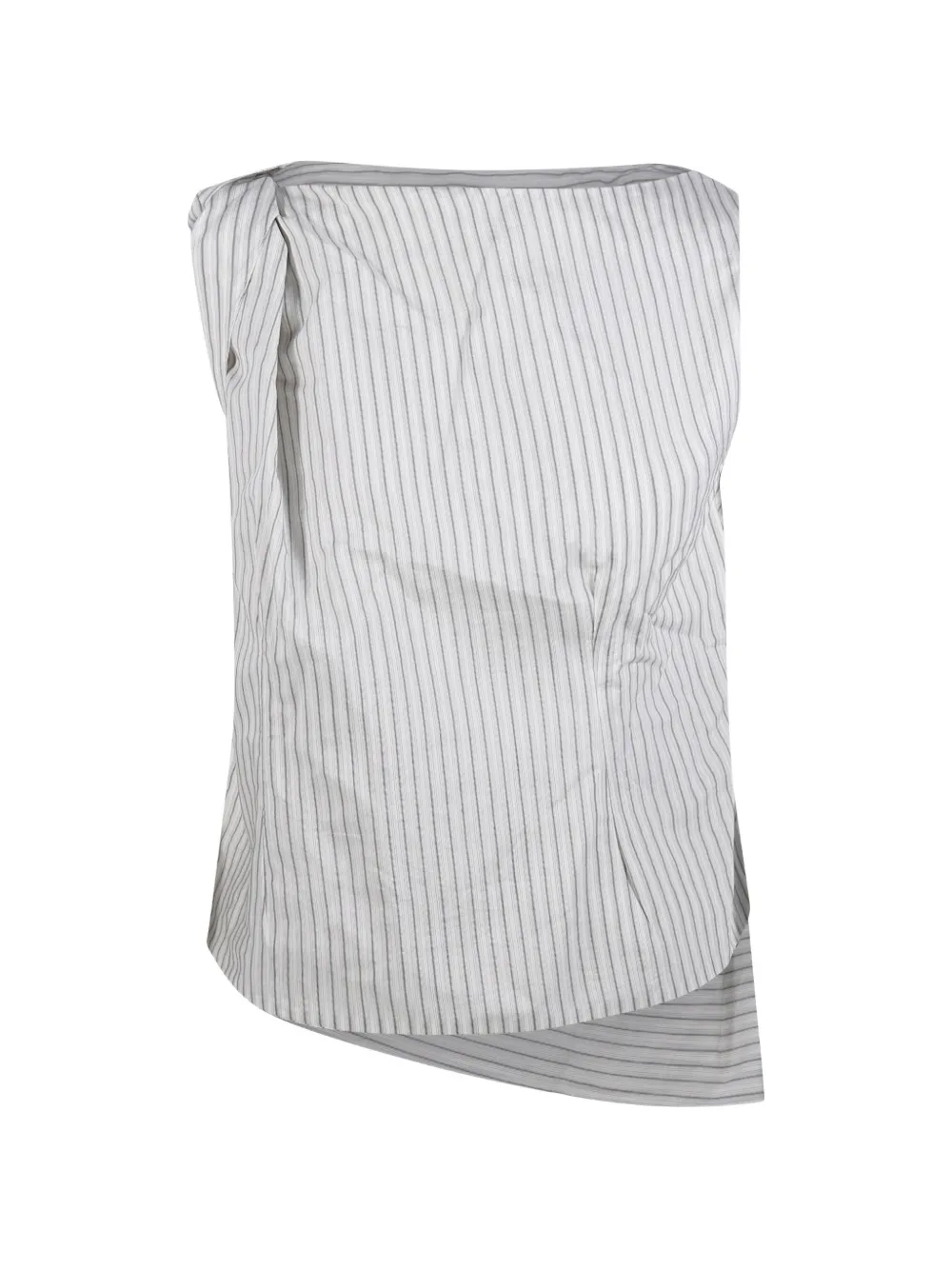 Róhe stripe-pattern draped top - White