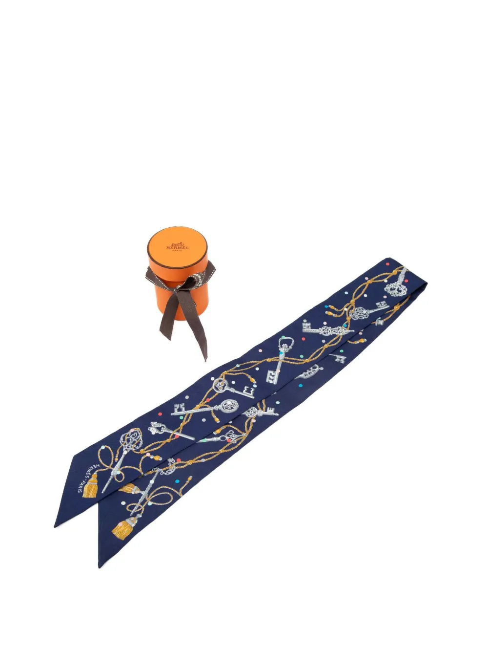 Hermès Pre-Owned 2000-2026 レクレアポア シルクツイリースカーフ