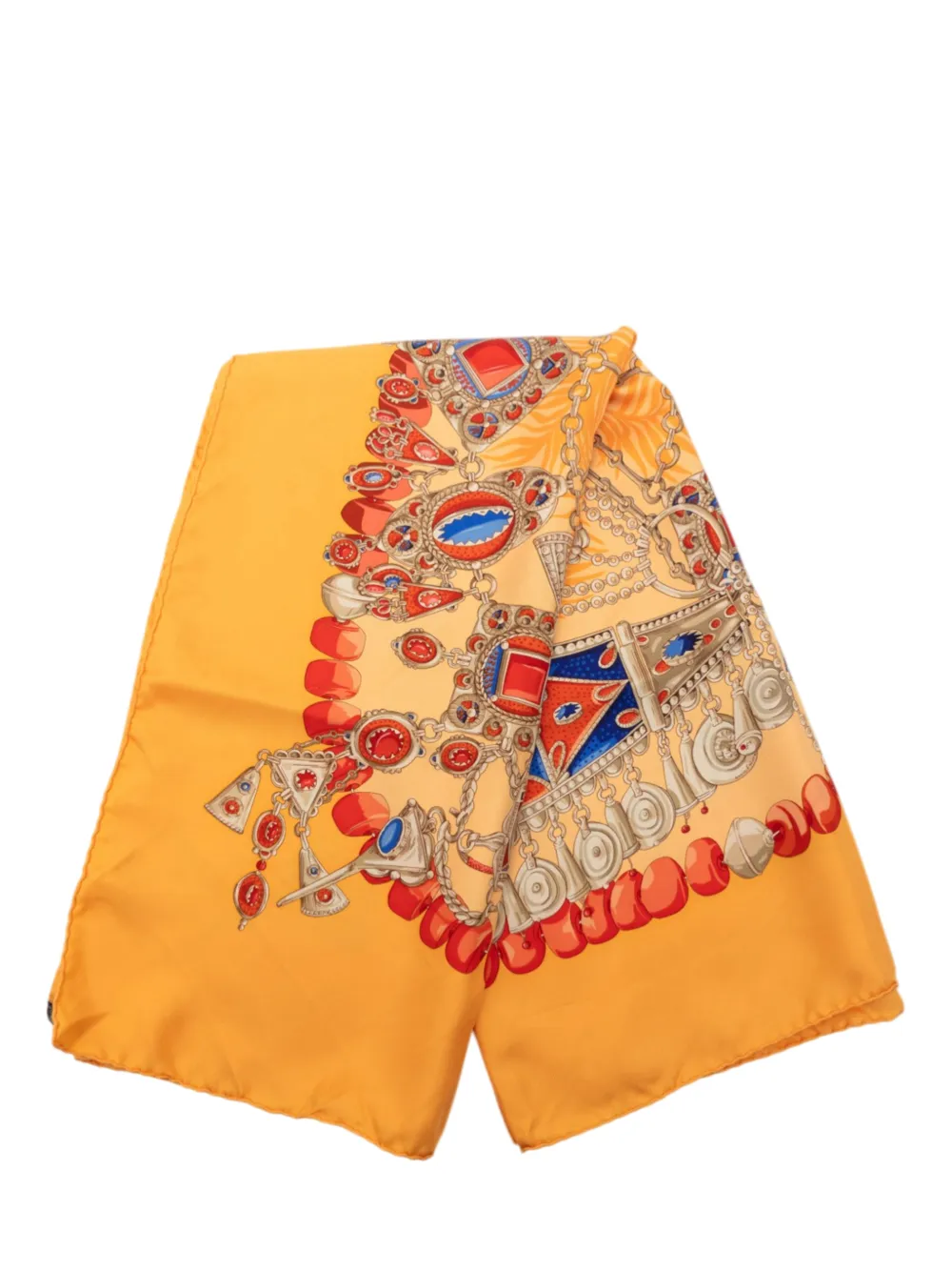 Hermès Pre-Owned 2000-2026 Terres Precieuses Silk Scarf 90 scarves - Giallo