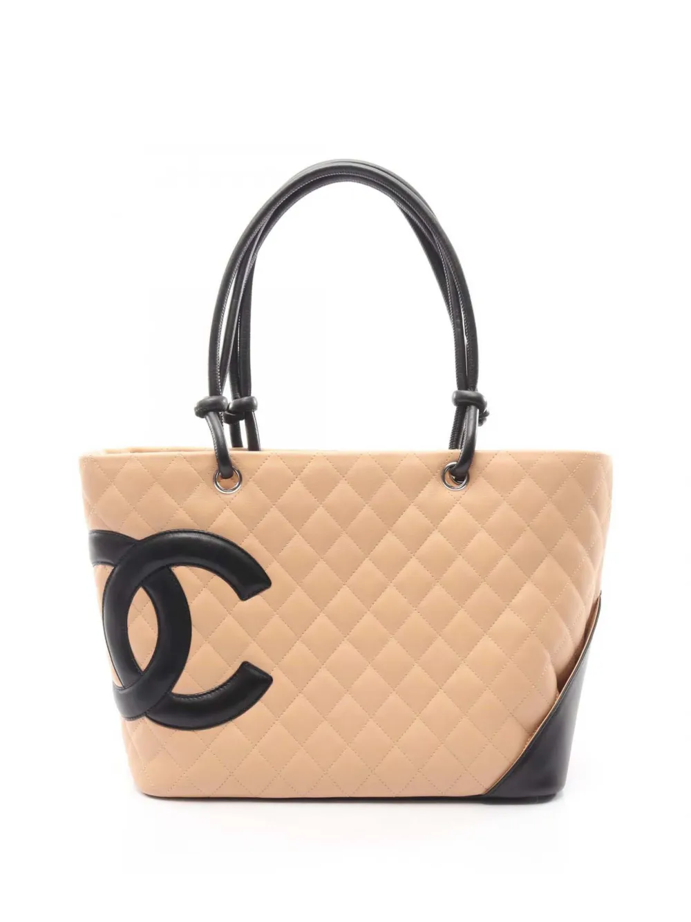 CHANEL Pre-Owned 2004-2005 Large Quilted Lambskin Cambon Ligne tote bag - Toni neutri