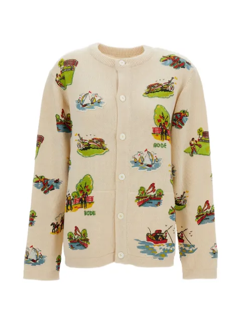 BODE patterned-jacquard cardigan