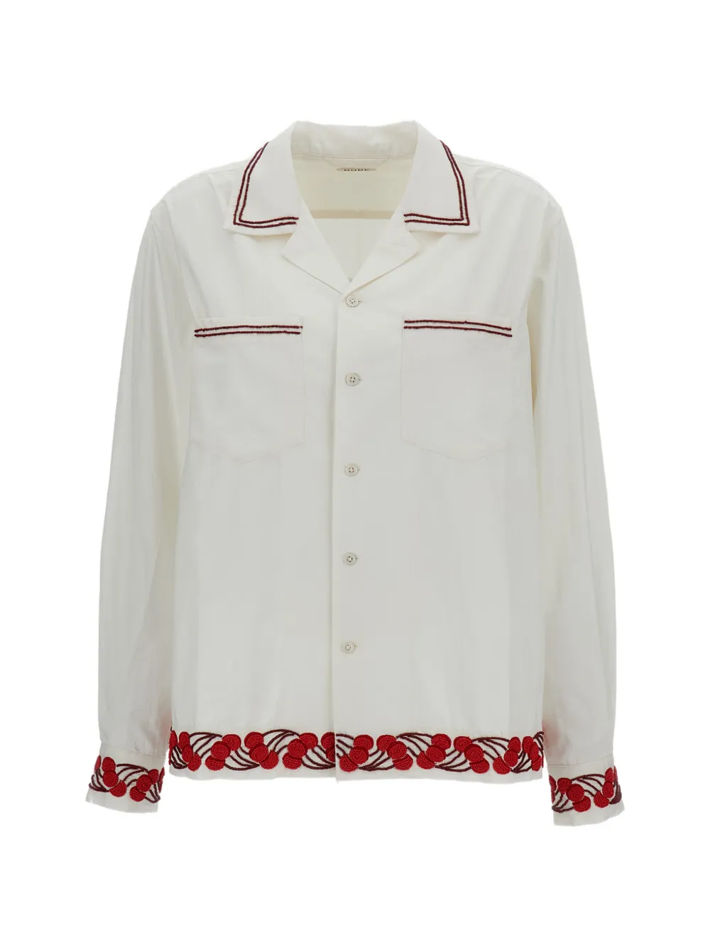 BODE Cherry Lane bead-embellished shirt - Neutrals