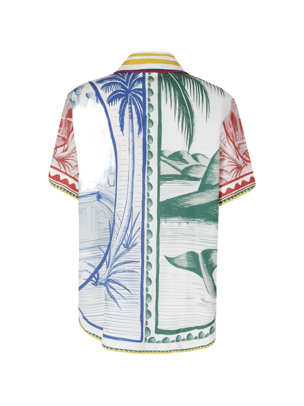 FARM Rio Blouse met gehaakte afwerking en print Wit