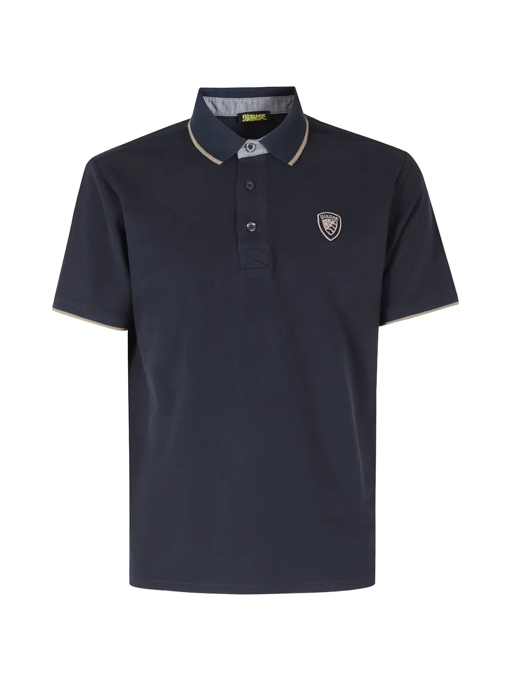 Blauer logo-patch tipped polo shirt