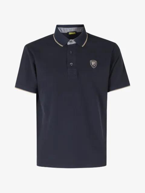 Blauer logo-patch tipped polo shirt