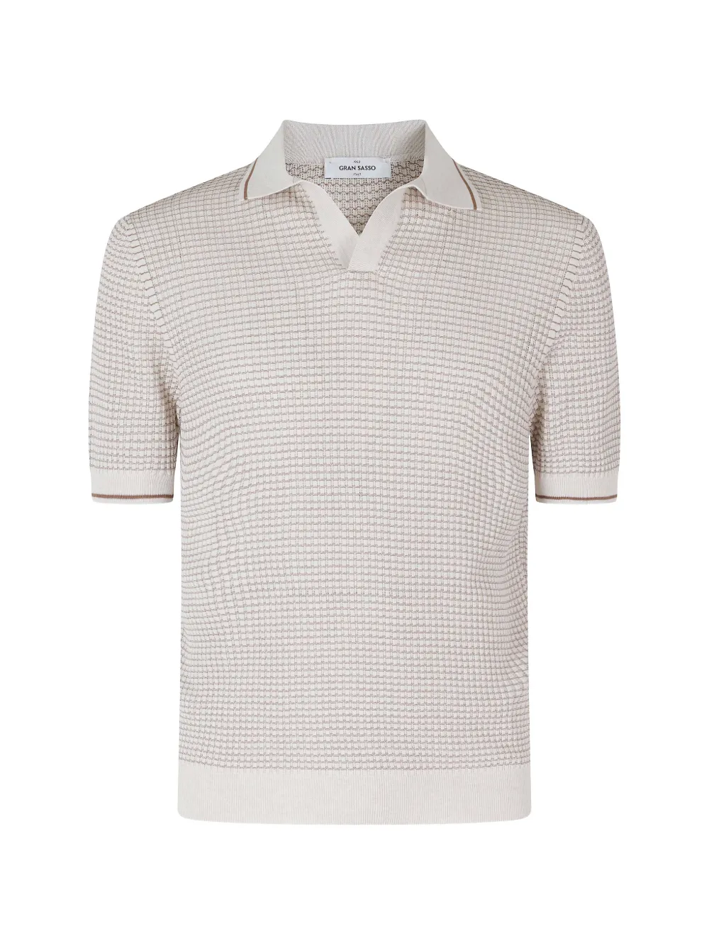 Gran Sasso waffle-knit tipped polo shirt - Toni neutri