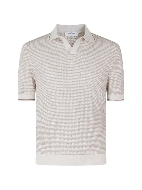 Gran Sasso waffle-knit tipped polo shirt