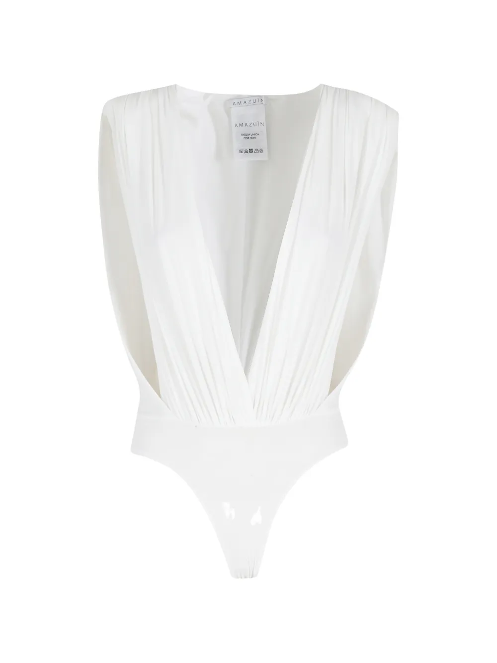 Amazuìn Nikita ruched cut-out bodysuit - Toni neutri