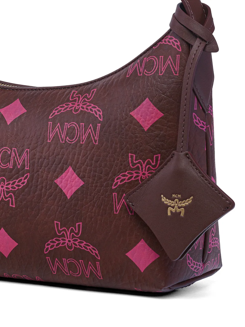 MCM Maxi Visetos Aren schoudertas Bruin