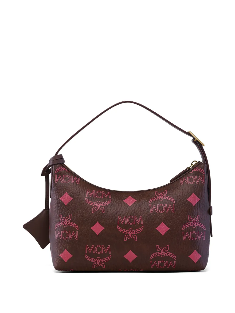 MCM Maxi Visetos Aren schoudertas Bruin