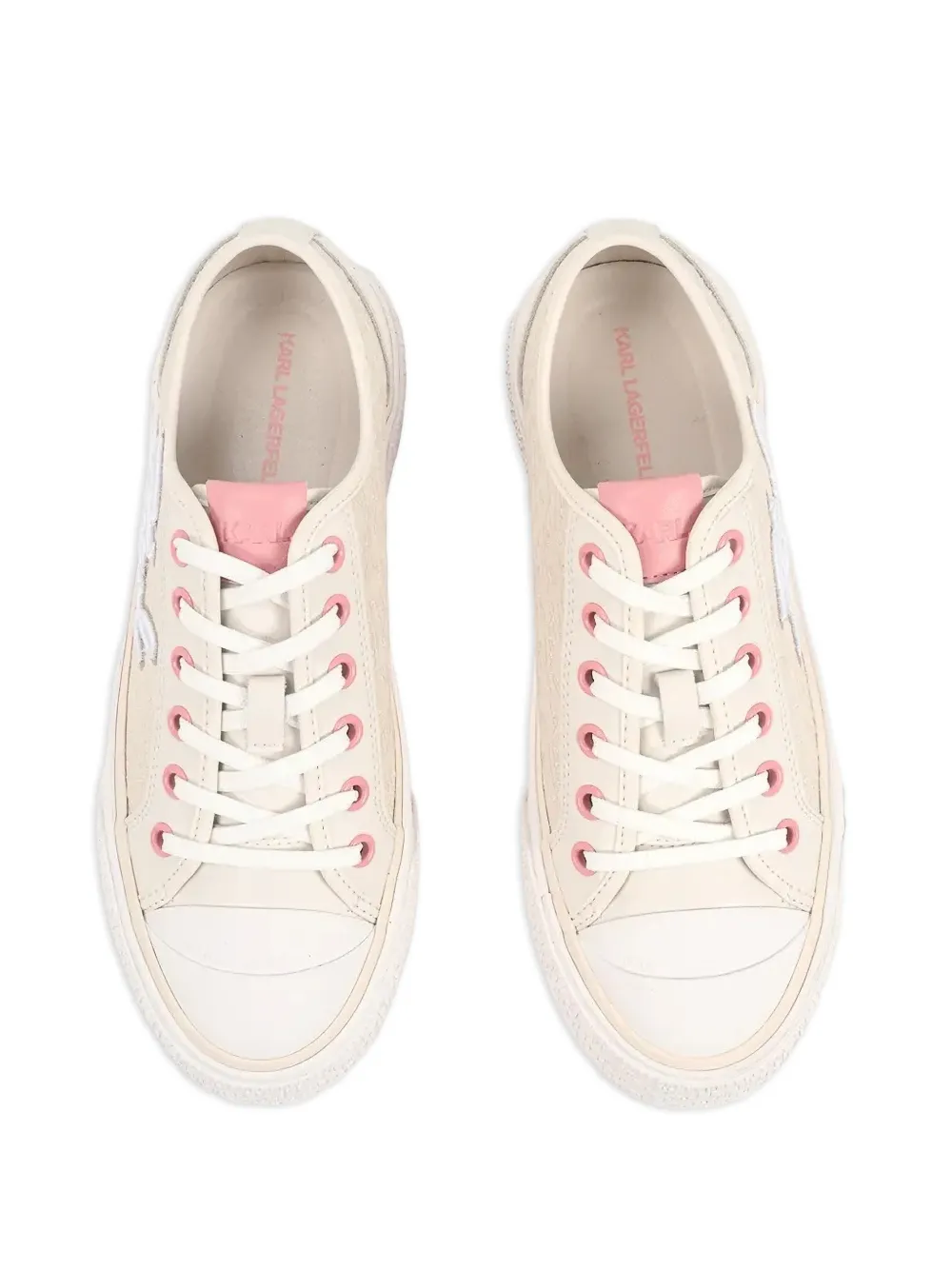 Karl Lagerfeld Sneakers met plateauzool en logodetail Beige