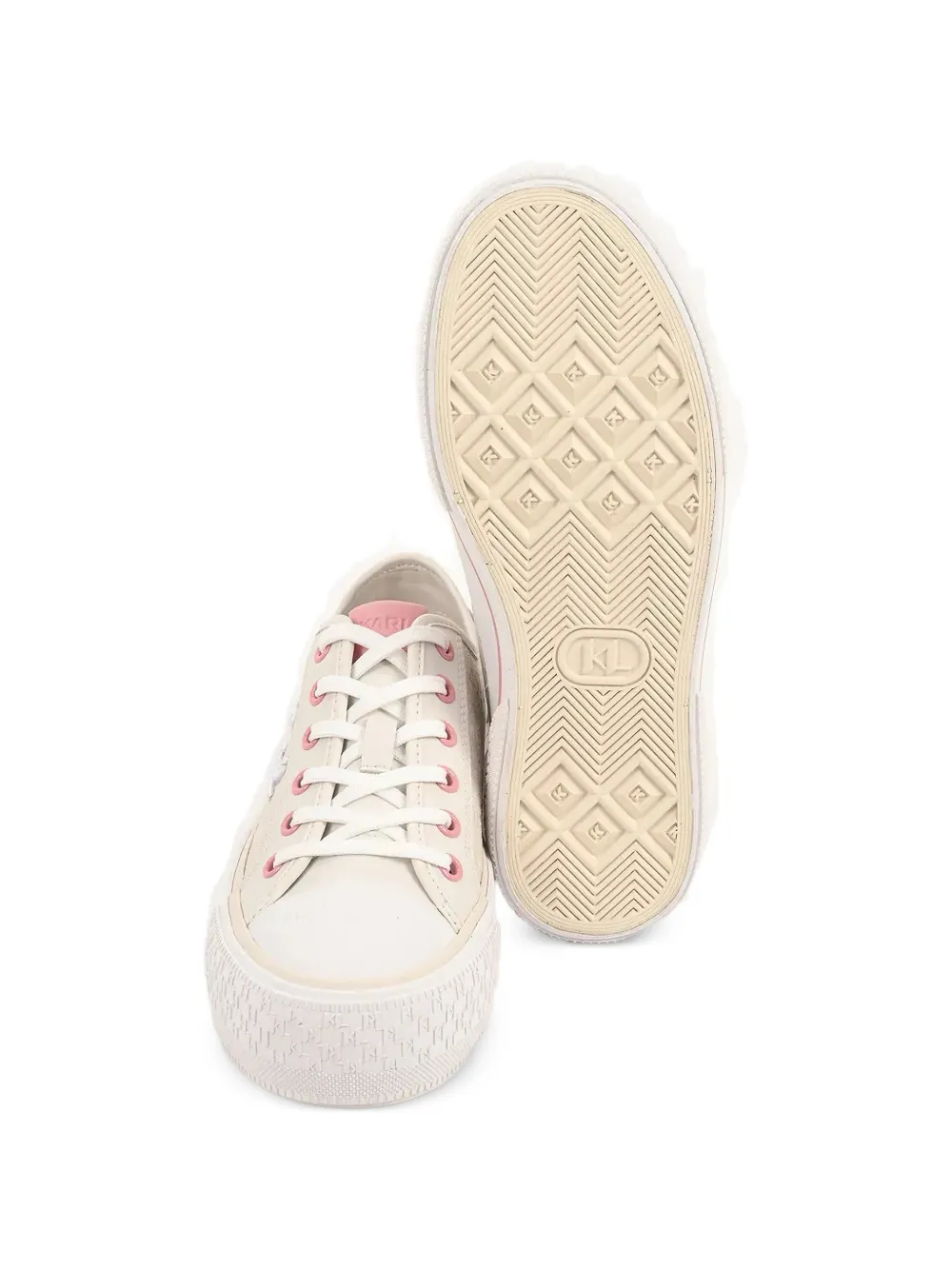 Karl Lagerfeld Sneakers met plateauzool en logodetail Beige