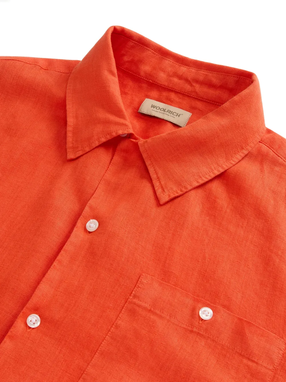 Woolrich Overhemd met korte mouwen en geverfd effect Oranje