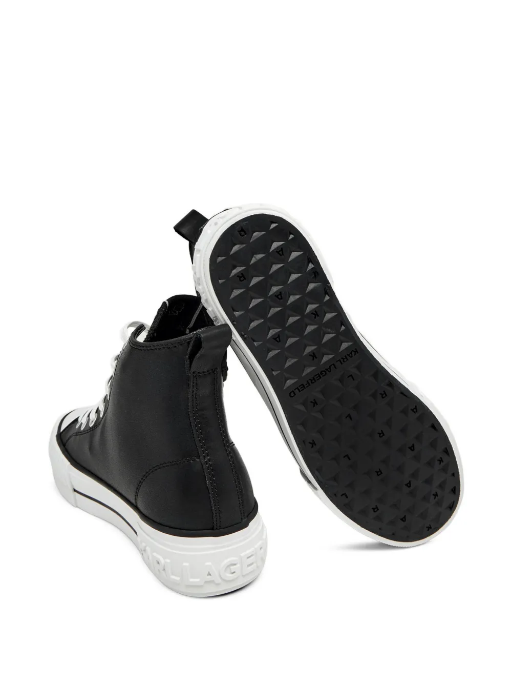 Karl Lagerfeld appliqué lace-up sneakers Zwart