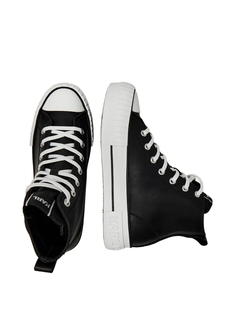 Karl Lagerfeld appliqué lace-up sneakers Zwart