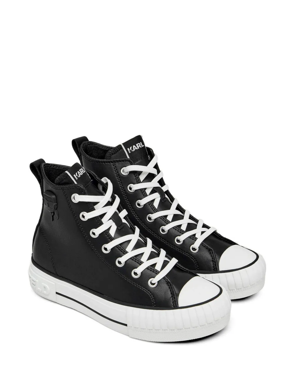 Karl Lagerfeld appliqué lace-up sneakers Zwart