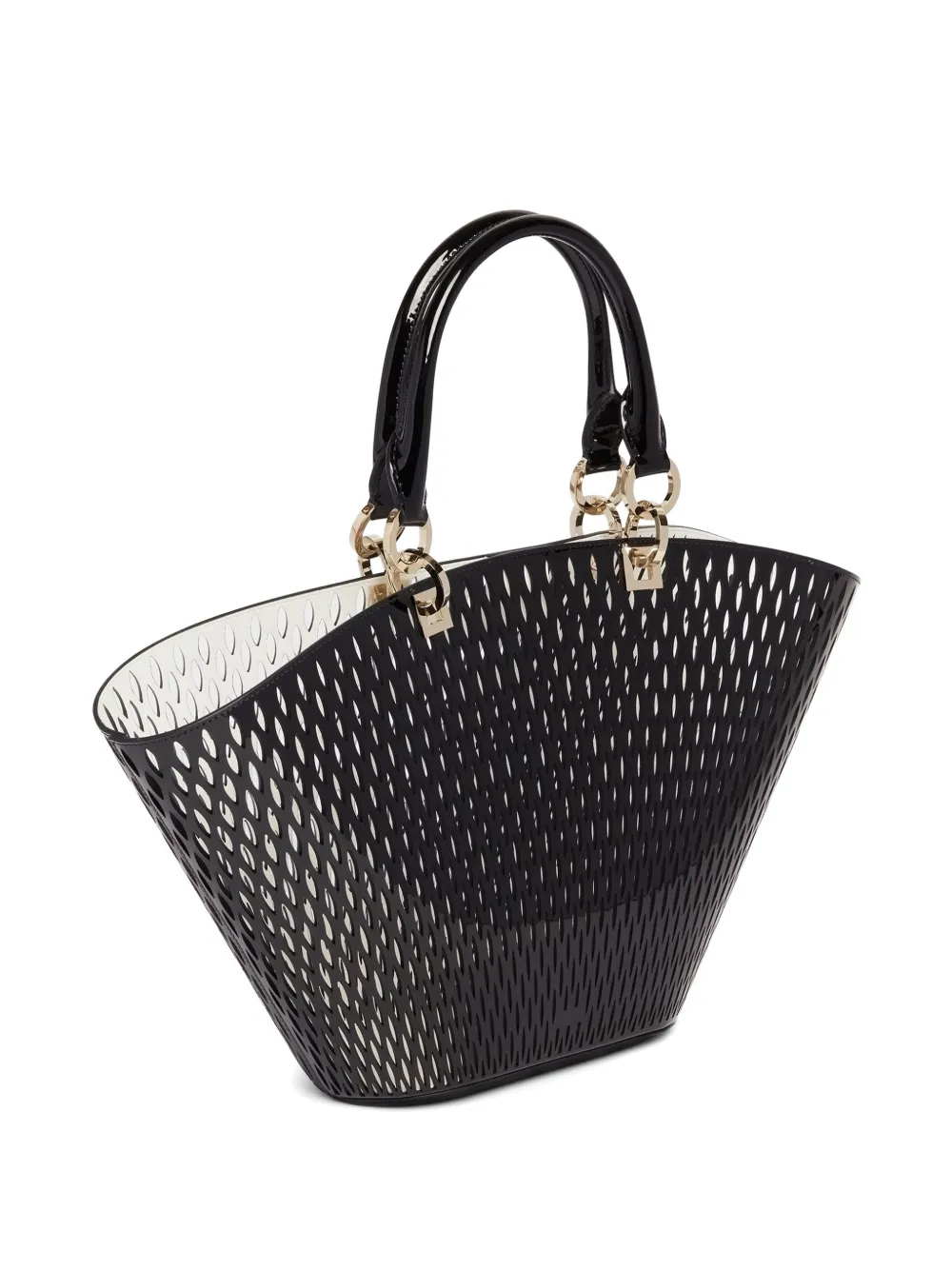 TOM FORD Lakleren shopper met uitgesneden details Zwart