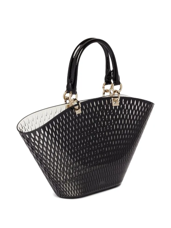 TOM FORD レーザーカット パテントレザー ハンドバッグ | ブラック 