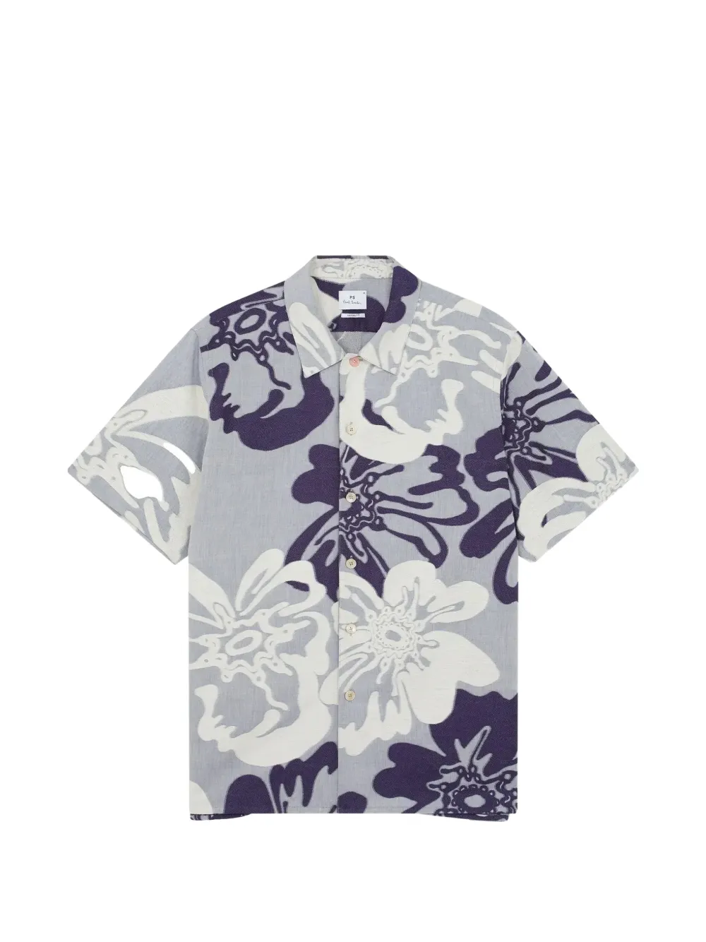 PS Paul Smith floral-jacquard short-sleeve shirt - Blu