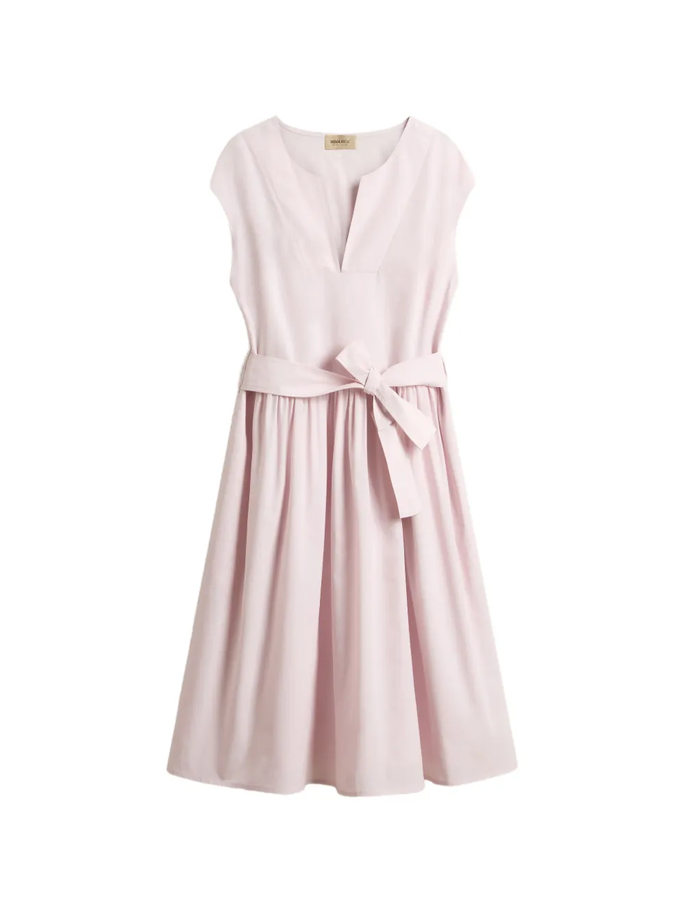 Woolrich belted cotton-poplin midi dress - Rosa