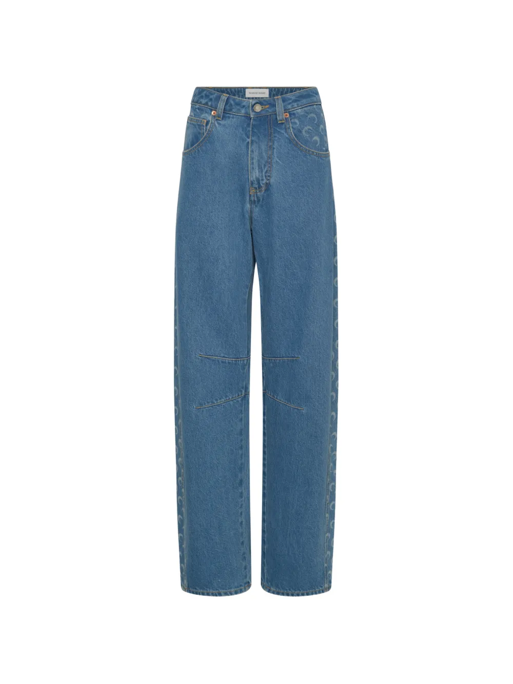 Marine Serre Moon-print barrel jeans - Blu