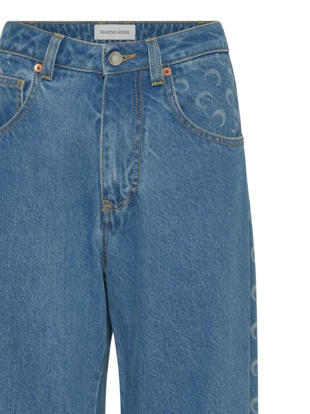 Marine Serre Jeans met maanprint Blauw